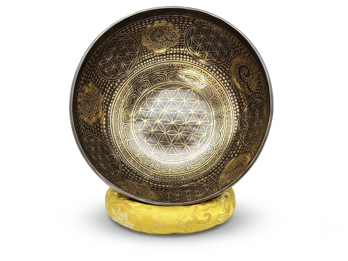 Flower of Life Hand Etching Tibetan Singing bowl